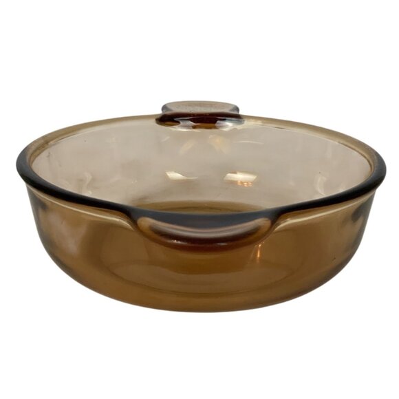 Corning Visions Grab-it Bowl 240-B Amber Glass Cookware Dish With Handles - Picture 5 of 8